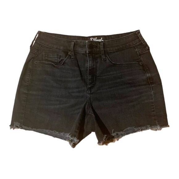 Universal Thread High Rise Midi Denim Shorts Black Size 2 - Picture 1 of 7